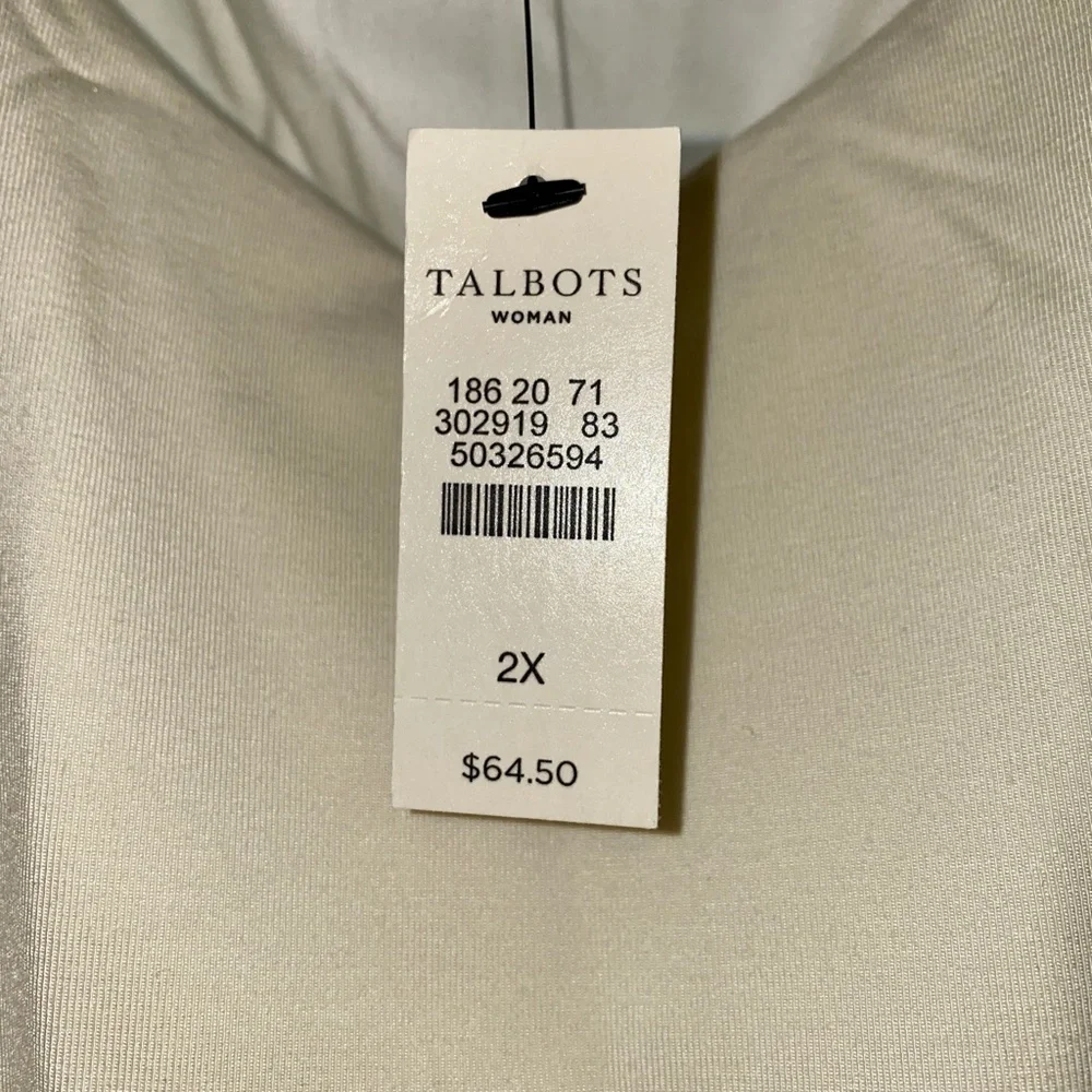 NWT 2X TALBOTS PULLOVER CREAM T-STYLE SHIRT - Picture 4 of 6